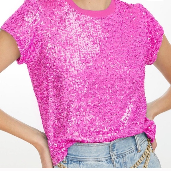 Generation Love Fuchsia Sequin Tee - Picture 6 of 13
